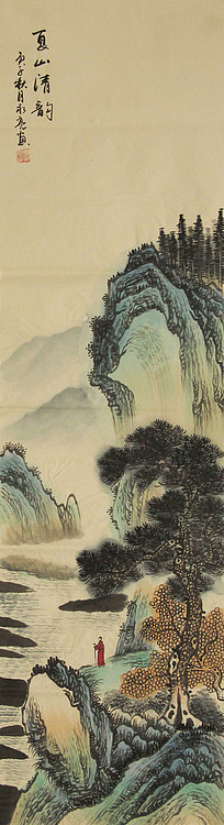 四尺对开山水&mdash;&mdash;画家永亮