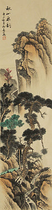四尺对开山水&mdash;&mdash;画家永亮