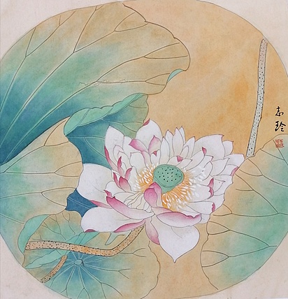 山东省当代工笔画院常务院长 乔志玲 荷花1