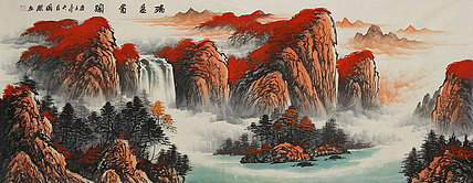 小六尺山水——画家周国耀