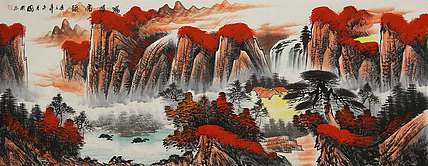 小六尺山水——画家周国耀