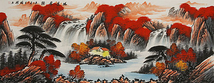 小六尺山水&mdash;&mdash;画家周国耀