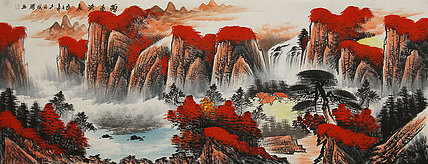 小六尺山水&mdash;&mdash;画家周国耀