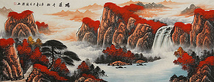 小六尺山水——画家周国耀