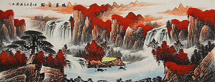 小六尺山水——画家周国耀