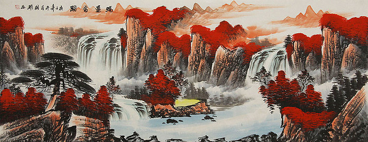 小六尺山水——画家周国耀