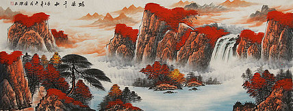 小六尺山水&mdash;&mdash;画家周国耀