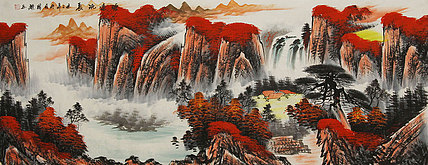 小六尺山水——画家周国耀