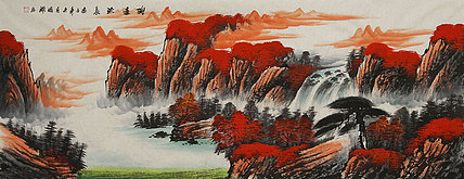 小六尺山水&mdash;&mdash;画家周国耀