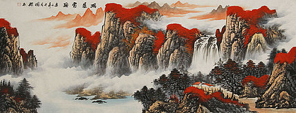 小六尺山水&mdash;&mdash;画家周国耀