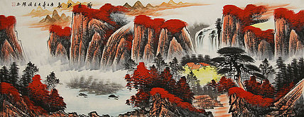 小六尺山水——画家周国耀