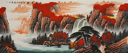 小六尺山水&mdash;&mdash;画家周国耀