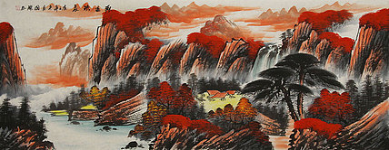 小六尺山水——画家周国耀