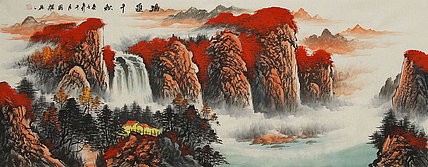 小六尺山水——画家周国耀