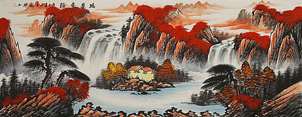 小六尺山水&mdash;&mdash;画家周国耀