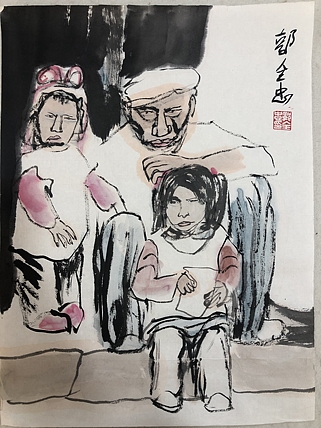 郭全忠  人物画 《乡村写意》（七）