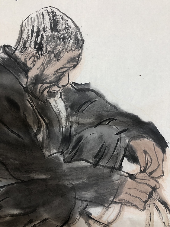 郭全忠 人物画 《乡村写意》（二）