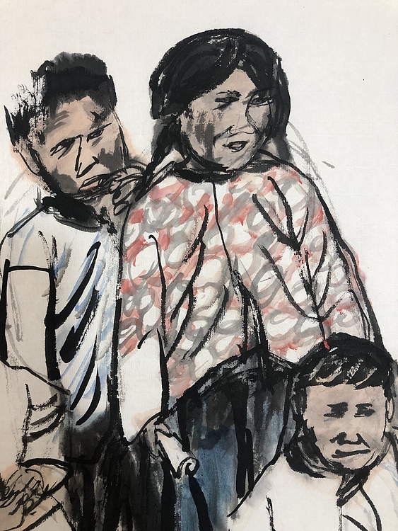 郭全忠  人物画 《乡村写意》（三）