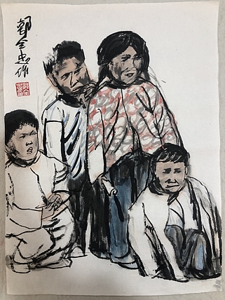 郭全忠  人物画 《乡村写意》（三）