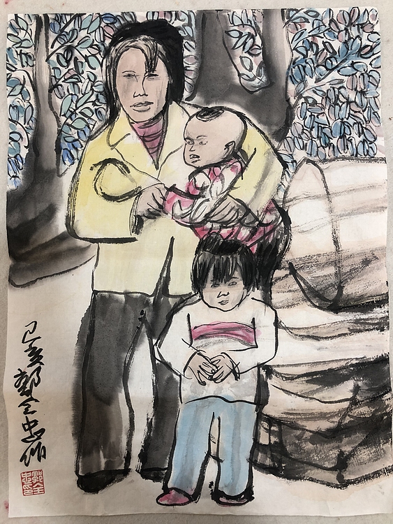 郭全忠人物画 《乡村写意》（一）
