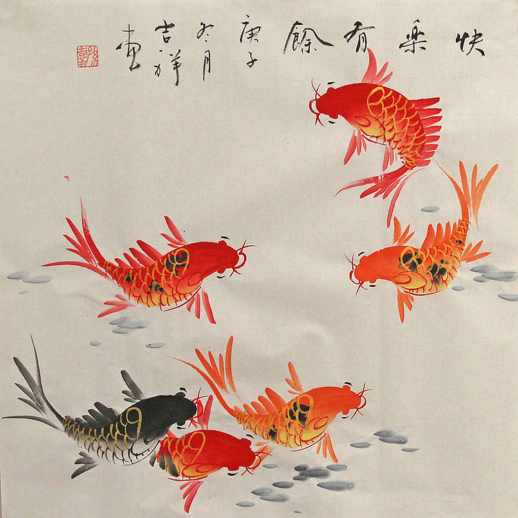 斗方花鸟作品——画家吉祥