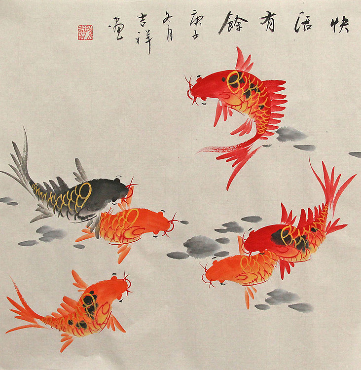 斗方花鸟作品——画家吉祥