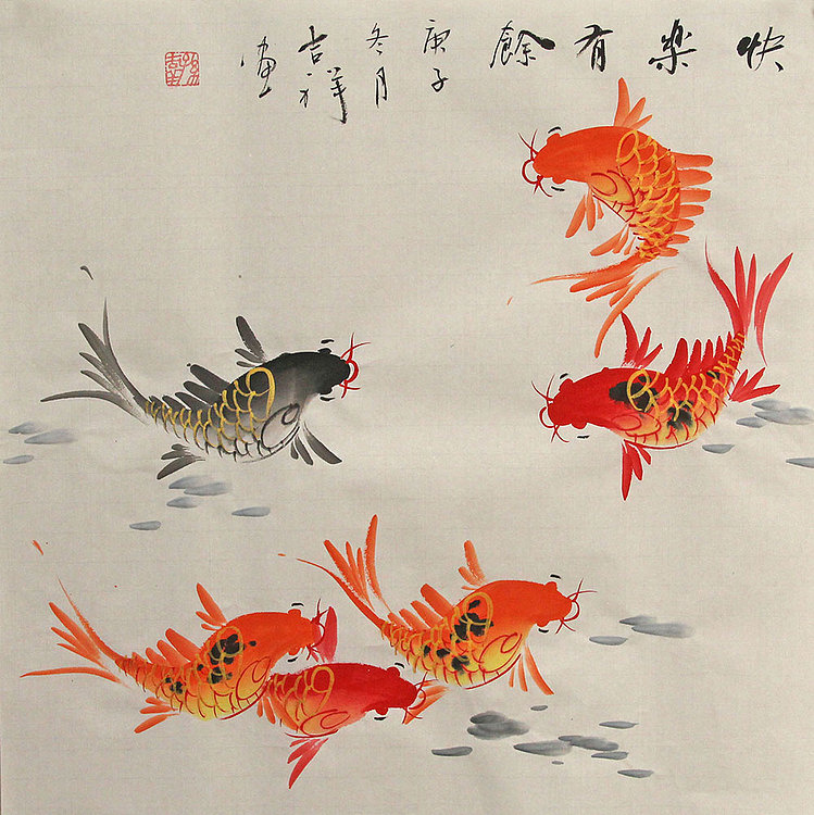 斗方花鸟作品——画家吉祥