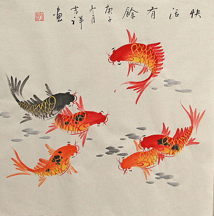 斗方花鸟作品——画家吉祥