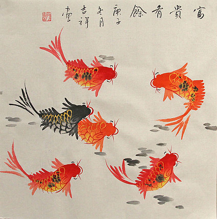 斗方花鸟作品——画家吉祥