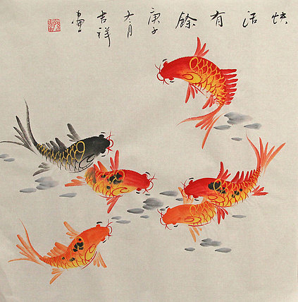 斗方花鸟作品——画家吉祥