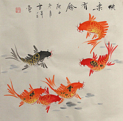 斗方花鸟作品——画家吉祥