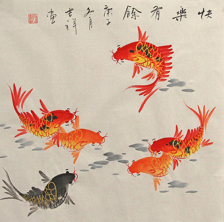 斗方花鸟作品——画家吉祥