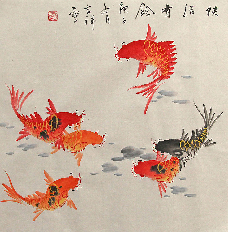 斗方花鸟作品——画家吉祥