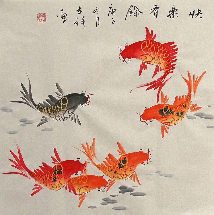 斗方花鸟作品——画家吉祥