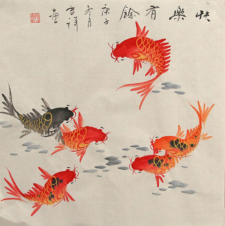 斗方花鸟作品——画家吉祥