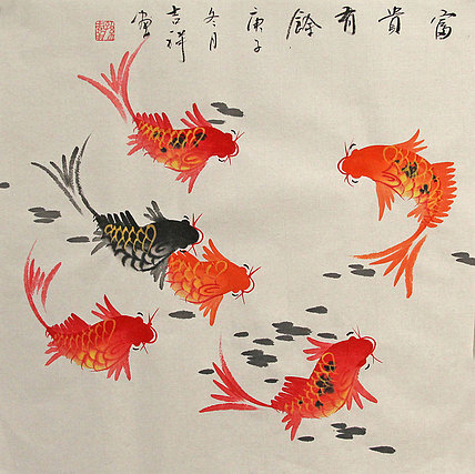 斗方花鸟作品——画家吉祥