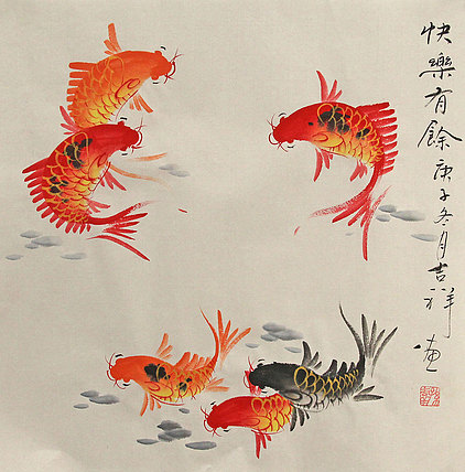 斗方花鸟作品——画家吉祥