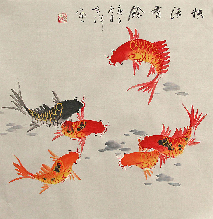 斗方花鸟作品——画家吉祥