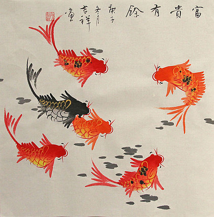 斗方花鸟作品——画家吉祥