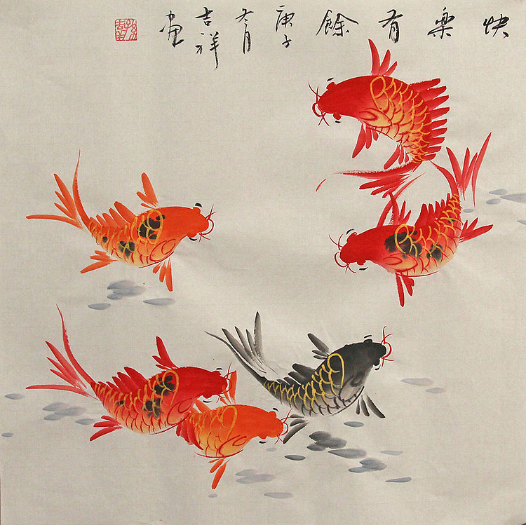 斗方花鸟作品——画家吉祥