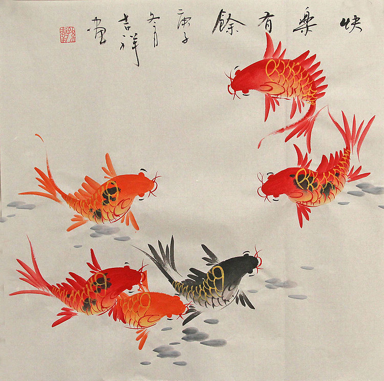 斗方花鸟作品——画家吉祥