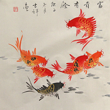 斗方花鸟作品——画家吉祥