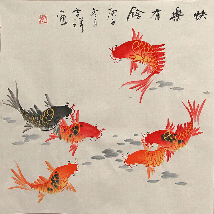 斗方花鸟作品——画家吉祥