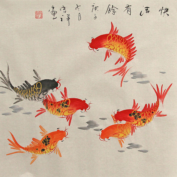 斗方花鸟作品——画家吉祥