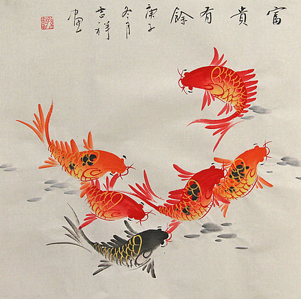 斗方花鸟作品——画家吉祥