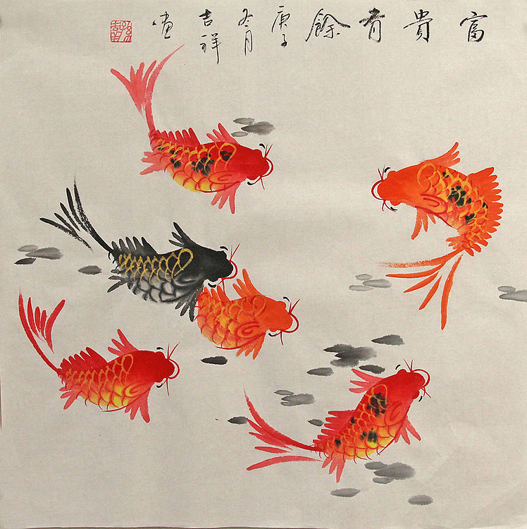斗方花鸟作品——画家吉祥