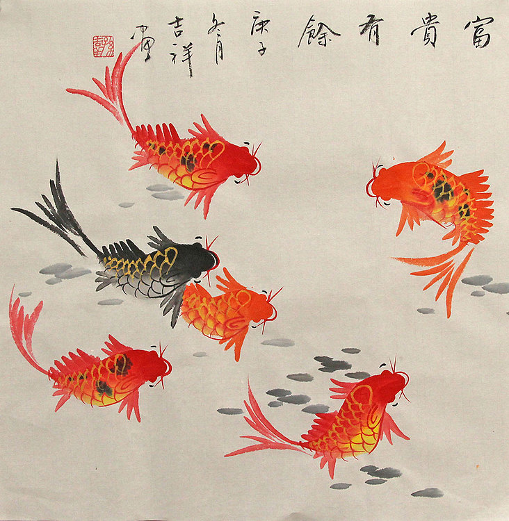 斗方花鸟作品——画家吉祥