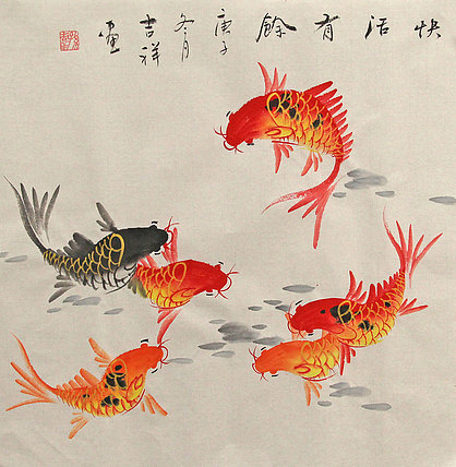 斗方花鸟作品——画家吉祥
