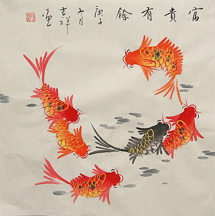 斗方花鸟作品——画家吉祥