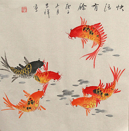 斗方花鸟作品——画家吉祥